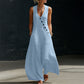 Women's Sleeveless V-Neck Jumpsuit with Pockets