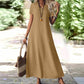 Women's Short Sleeve V-Neck Maxi Dress