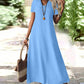 Women's Short Sleeve V-Neck Maxi Dress