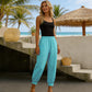 Women's Casual Solid Color Ankle-Cuffed Pants