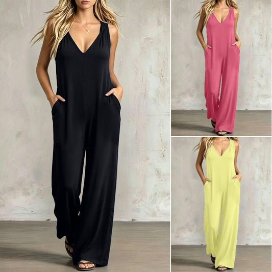 Women's Effortless Summer V-Neck Jumpsuit