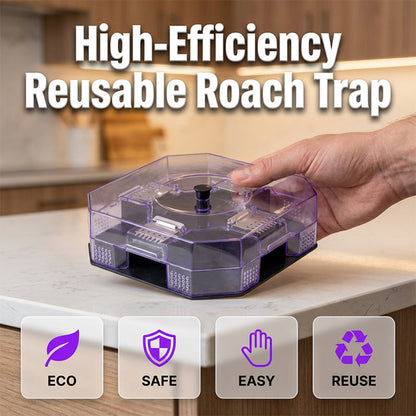 Reusable Roach Trap – Physical capture, no toxic sprays. One‑way doors, easy to check & clean. Safe for homes with kids & pets! 🏠✨