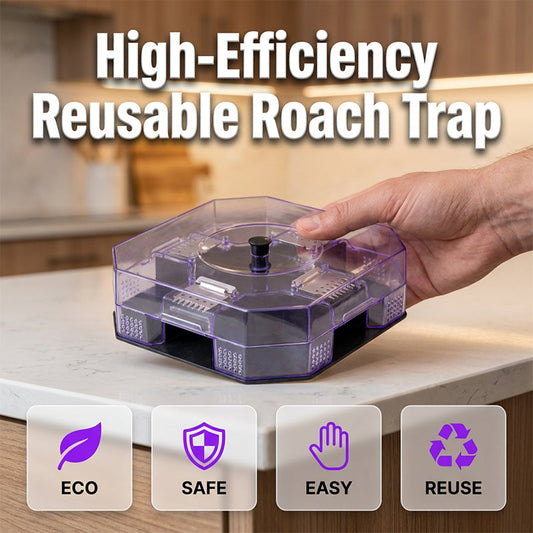 Reusable Roach Trap – Physical capture, no toxic sprays. One‑way doors, easy to check & clean. Safe for homes with kids & pets! 🏠✨