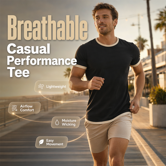 Men's Contrast Trim Crew Neck Tee