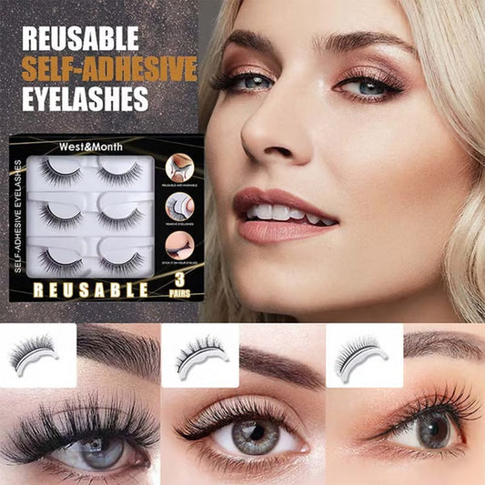 👁️✨ LIMITED TIME 55% OFF! 3-Pair Reusable Self-Adhesive False Eyelashes – Glue-Free Application, Lightweight Comfort and Natural-Looking Styles