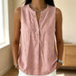 Women's Casual Sleeveless Button-Front Top