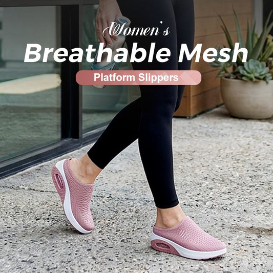 Women's Breathable Mesh Platform Slippers