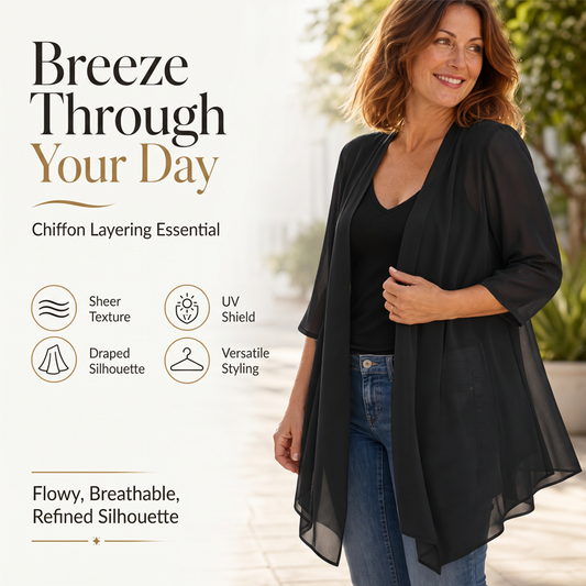 Women's Lightweight Open Front Chiffon Cardigan