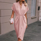 Women's Elegant V-Neck Ruched Dress