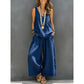Women's Solid V-Neck Tank & Pants Set