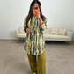 Women Tie Dye V Neck Roll Up Sleeve 2 Piece Matching Pants Set