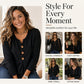 Women's Elegant V-Neck Top with Buttons