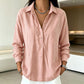 Women's Casual Loose Half-Button Shirt