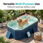 💦50% OFF HOT SUMMER SALE! 🏊 Foldable Non-Inflatable Family Swimming Pool, Thickened PVC Quick Fold Kiddie Pool with Fast Drainage for Backyard Garden