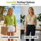 Women's Casual V-Neck Button Front Blouse