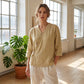 Women's Casual V-Neck Button Front Blouse