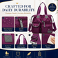 👜50% OFF LIMITED SALE! Large Capacity Waterproof Oxford Tote Bag for Women, Multi-Pocket 3 Ways Carry Handbag Crossbody Shoulder Bag for Daily Travel Work Shopping