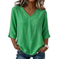 Women's Casual V-Neck 3/4 Sleeve Blouse