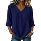 Women's Casual V-Neck 3/4 Sleeve Blouse