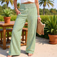 Women's Smocked Waist Striped Gingham Pants
