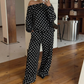 Women's Off-Shoulder Polka Dot 2-Piece Set