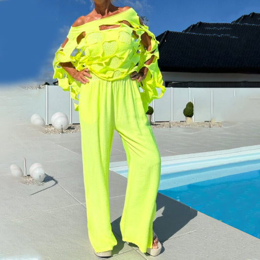 Trending Now⭐💃 Flowy Wide-Leg Jumpsuit with Cutout Top