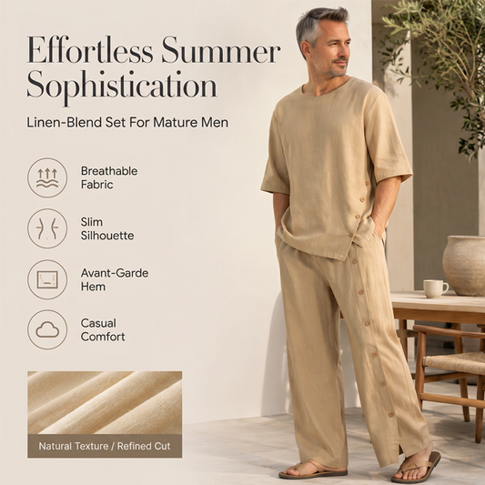 🌿 Men's Casual Linen Shirt & Pants 2-Piece Set🎉BIG SALE-50% OFF