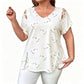 Plus Size Women's Heart Print T-Shirt 💞 A Sweet Heart, a Flattering Fit – Wear the Love, Feel the Comfort ✨