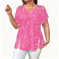 Plus Size Women's Heart Print T-Shirt 💞 A Sweet Heart, a Flattering Fit – Wear the Love, Feel the Comfort ✨