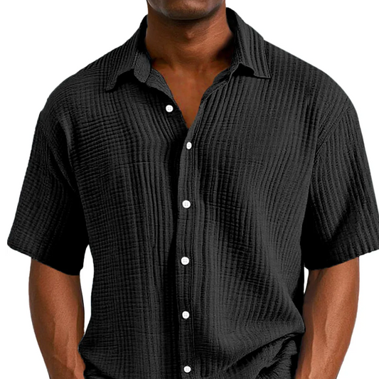 Men's Casual Comfortable Loose Fit Short Sleeve Shirt