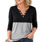 Women's Casual Long Sleeve V-Neck Top