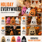 Halloween Drawstring Burlap Bags Spooky Face Treat Pouch
