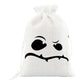 Halloween Drawstring Burlap Bags Spooky Face Treat Pouch