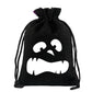 Halloween Drawstring Burlap Bags Spooky Face Treat Pouch