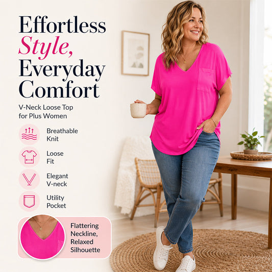 Women's Casual V-Neck Short Sleeve T-Shirt
