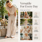Women's Short Sleeve Top & Wide-Leg Pants Set