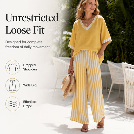 Women's Casual Striped Two-Piece Set