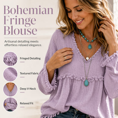 ⌛Limited-Time Offer-✨👚Women's Casual V-Neck Long Sleeve Top