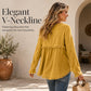 ⌛Limited-Time Offer-✨👚Women's Casual V-Neck Long Sleeve Top