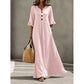 Women's V-Neck Ruffle Sleeve Maxi Dress