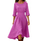 👗 50% OFF NOW! Women’s Casual 3/4 Sleeve Cotton Linen Cinched Waist Maxi Dress
