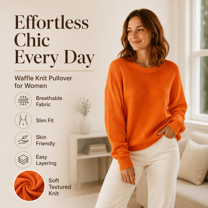 👚Seasonal Style - Waffle Texture Sweatshirt – Easy Breezy Fit & Classic Style for Any Casual Look✨𝘉𝘶𝘺 𝘢𝘯𝘺 2 𝘢𝘯𝘥 𝘨𝘦𝘵 𝘢𝘯 𝘦𝘹𝘵𝘳𝘢 8% 𝘥𝘪𝘴𝘤𝘰𝘶𝘯𝘵
