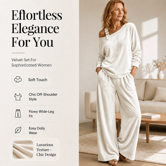✨ Effortless Everyday Style | Women's Off-Shoulder Top & Wide-Leg Trousers Set✨𝘉𝘶𝘺 𝘢𝘯𝘺 2 𝘢𝘯𝘥 𝘨𝘦𝘵 𝘢𝘯 𝘦𝘹𝘵𝘳𝘢 8% 𝘥𝘪𝘴𝘤𝘰𝘶𝘯𝘵