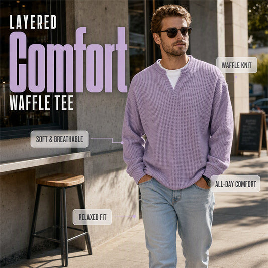 ⌛Limited-Time Offer-Layered Comfort Waffle Tee – Cozy Comfort & Effortless Autumn Style✨𝘉𝘶𝘺 𝘢𝘯𝘺 2 𝘢𝘯𝘥 𝘨𝘦𝘵 𝘢𝘯 𝘦𝘹𝘵𝘳𝘢 8% 𝘥𝘪𝘴𝘤𝘰𝘶𝘯𝘵