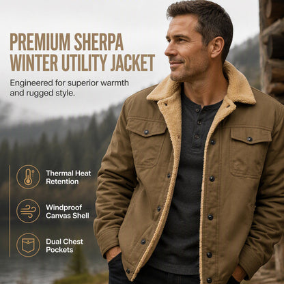 Hot Sale 50% OFF🔥Men’s Casual Sherpa Utility Cargo Jacket