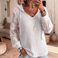 🔥LAST DAY SALE ONLY￡17.99!!🌿Women's Chic Lace Sleeve Hooded Sweater