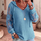 🔥LAST DAY SALE ONLY￡17.99!!🌿Women's Chic Lace Sleeve Hooded Sweater