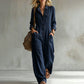 ✨🍂 Women’s Wide-Leg Cargo Jumpsuit – Effortless Utility Style & Autumn Comfort