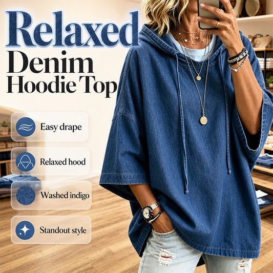 🍂 Women's Casual Loose Denim Hoodie – Relaxed Comfort & Effortless Autumn Style✨𝘉𝘶𝘺 𝘢𝘯𝘺 2 𝘢𝘯𝘥 𝘨𝘦𝘵 𝘢𝘯 𝘦𝘹𝘵𝘳𝘢 8% 𝘥𝘪𝘴𝘤𝘰𝘶𝘯𝘵