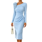 👗✨Women's Ruched Midi Dress with 3D Rose Details